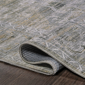 Alanya Ornate Medallion Washable Area Rug